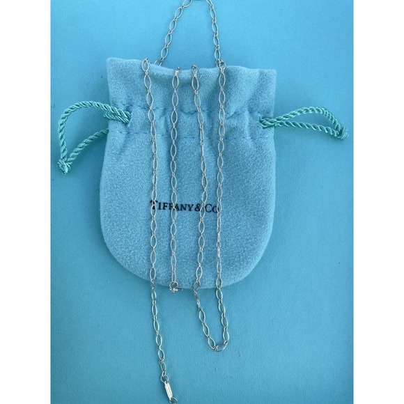 Tiffany & Co 24.5” Oval Link Chain Sterling Silver Necklace For Charms & Pendant - Picture 3 of 7